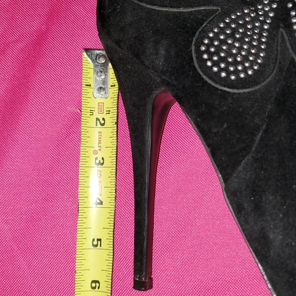 Embellushed Black Platform Booties - Picture 6 of 7